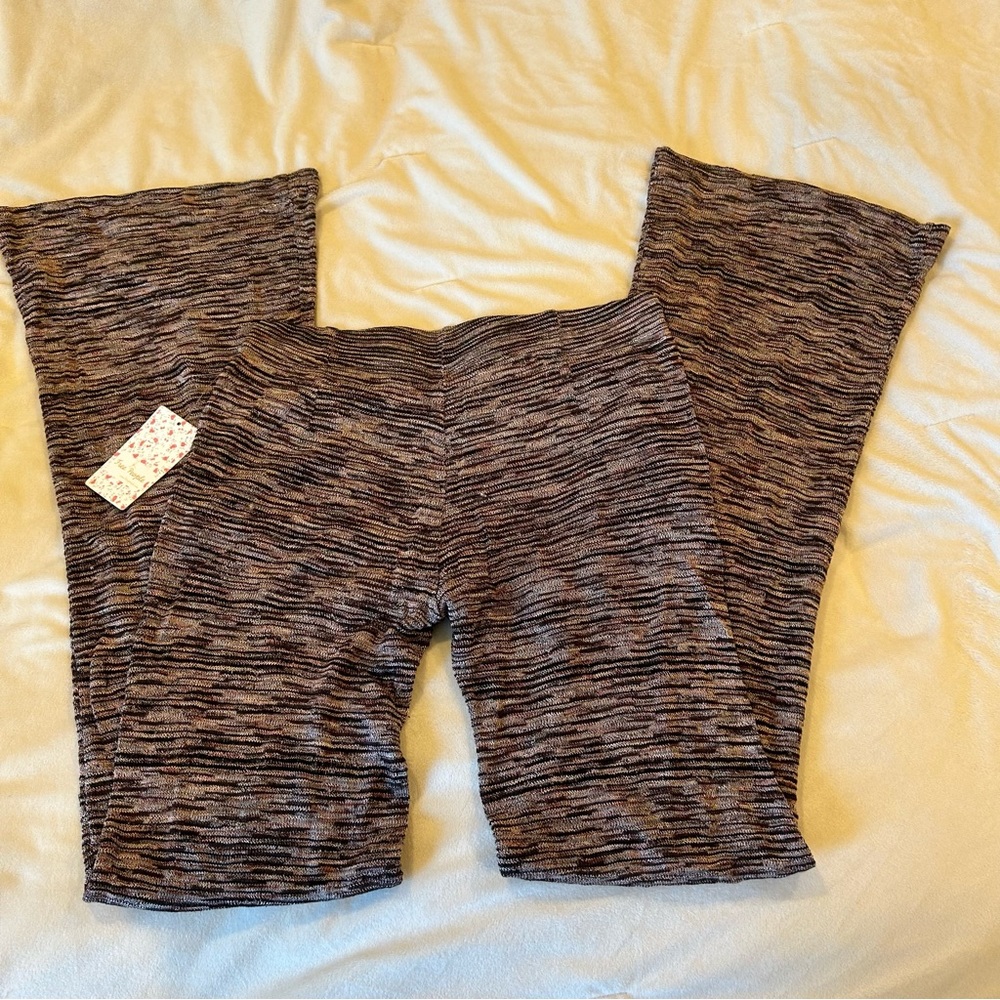 Free People Spun Sweater Pants Lined Sandstone Pink Brown NWT XS RARE - Picture 2 of 8